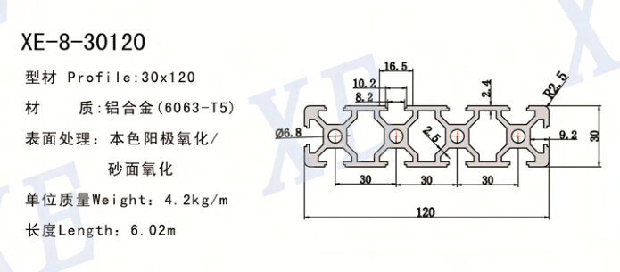 30120工業(yè)鋁型材規(guī)格