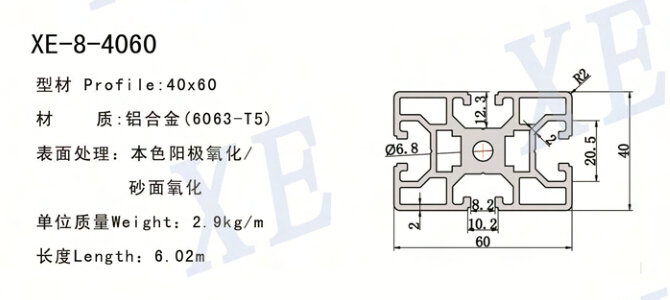 4060工業(yè)鋁型材規(guī)格