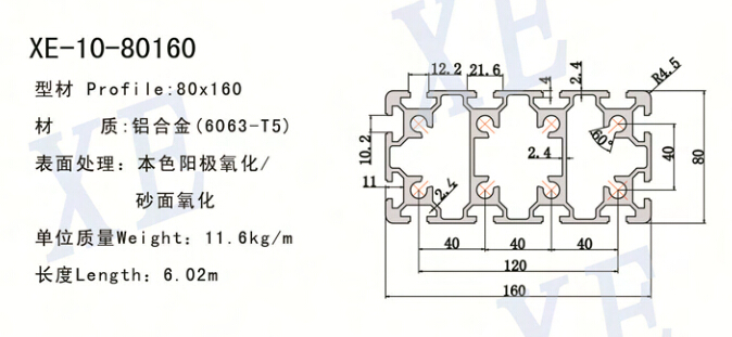 80160工業(yè)鋁型材規(guī)格