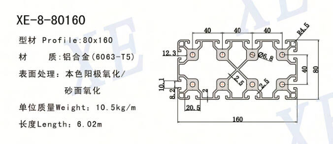 80160工業(yè)鋁型材規(guī)格