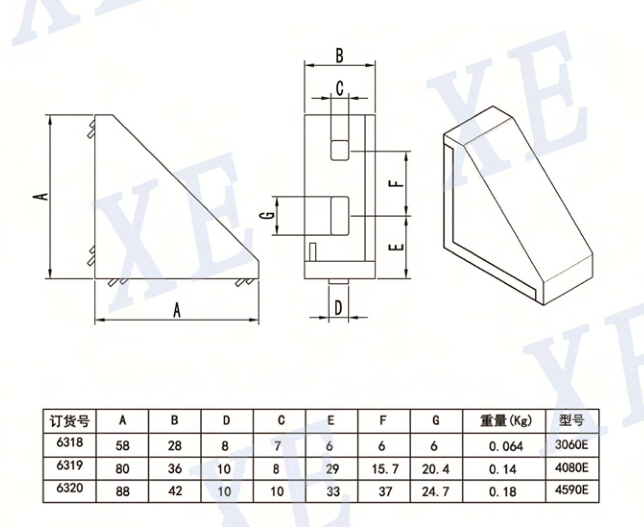 鋁型材配件封蓋角件型號