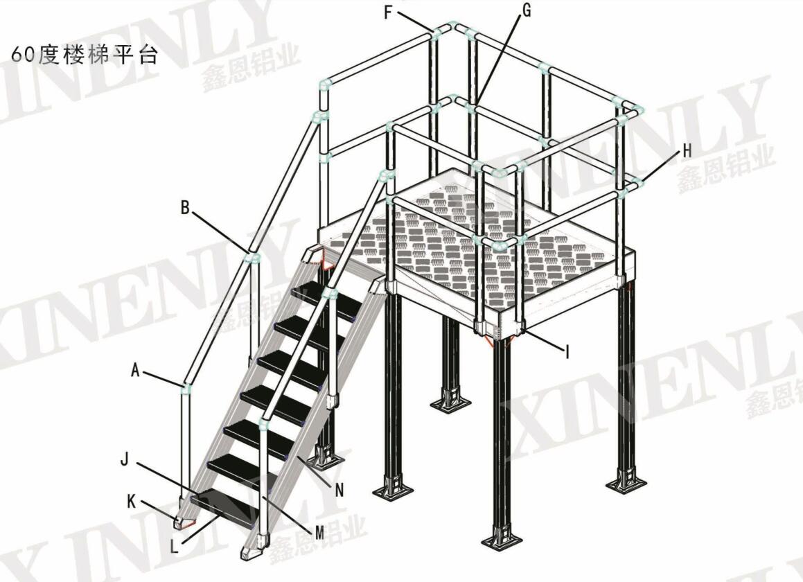 鋁型材60°樓梯平臺(tái)